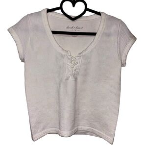 Derek Heart White Body Con Crop Top L/XL
